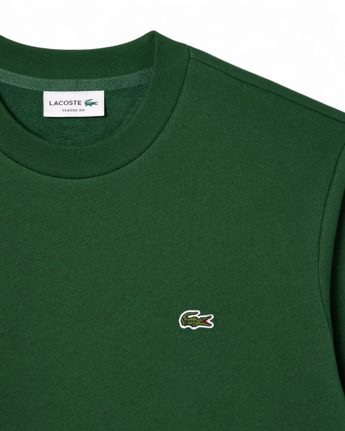 Felpa Girocollo in Pile con Logo Ricamato-LACOSTE-Felpe-Vittorio Citro Boutique