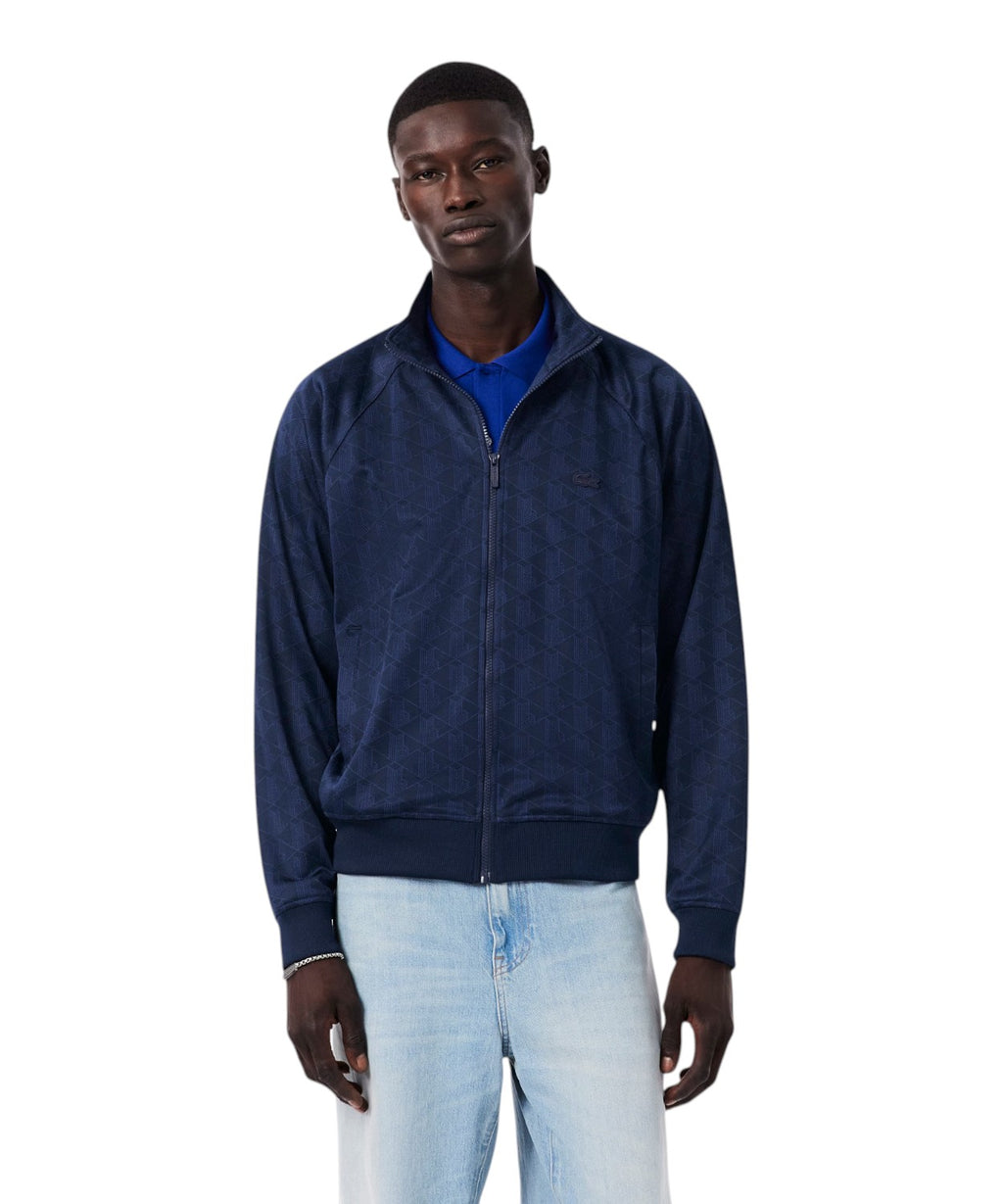 Veste Homme Lacoste zippée en jacquard monogrammé
