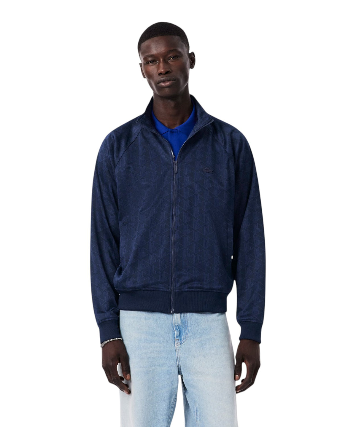Veste Homme Lacoste zippée en jacquard monogrammé