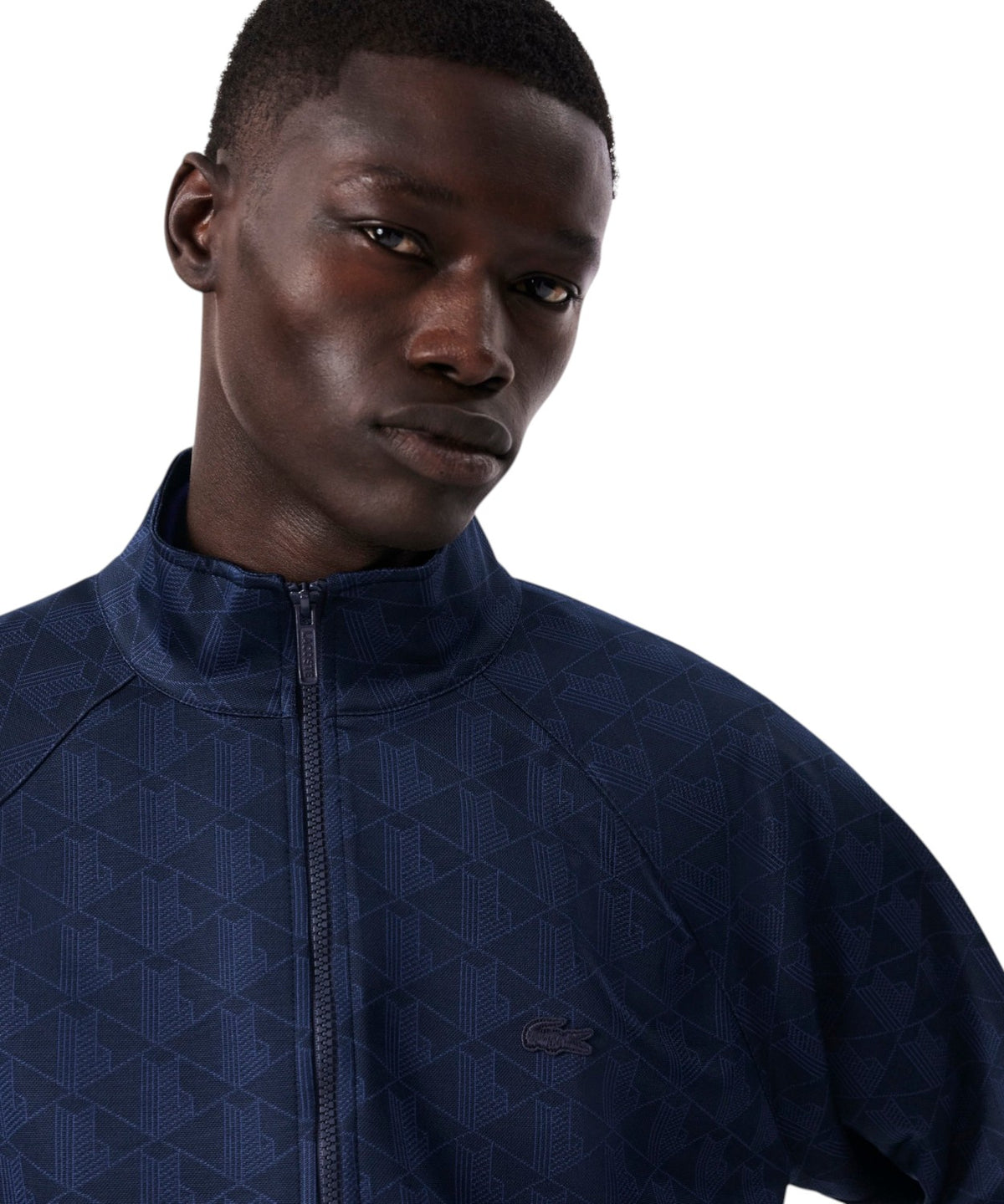 Veste Homme Lacoste zippée en jacquard monogrammé