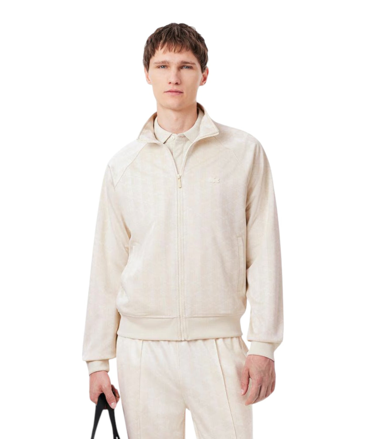 Veste Homme Lacoste zippée en jacquard monogrammé