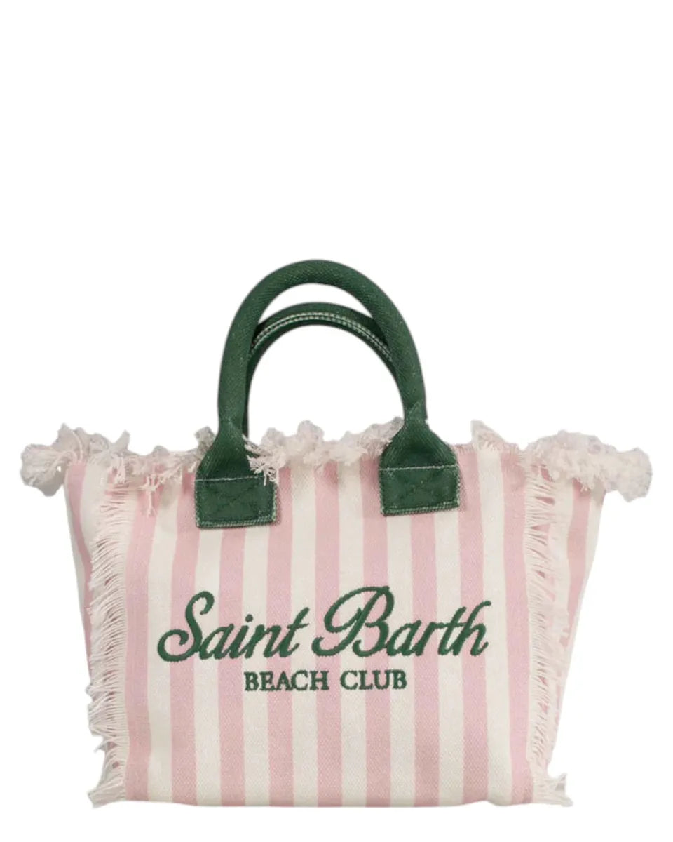 Borsa Colette MC2 Saint Barth a righe in canvas di cotone con frange-Mc2 Saint Barth-Borse a mano-Vittorio Citro Boutique