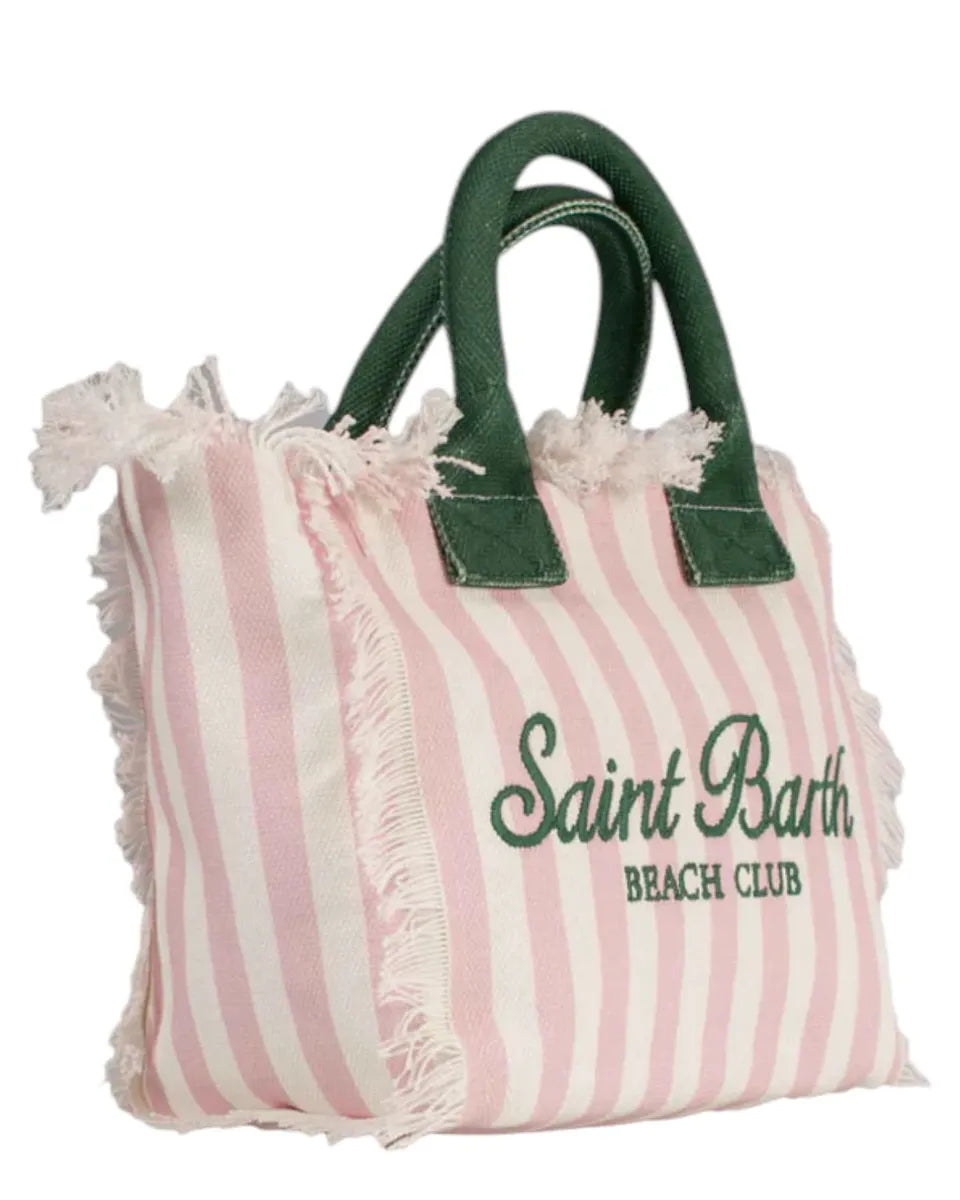 Borsa Colette MC2 Saint Barth a righe in canvas di cotone con frange-Mc2 Saint Barth-Borse a mano-Vittorio Citro Boutique