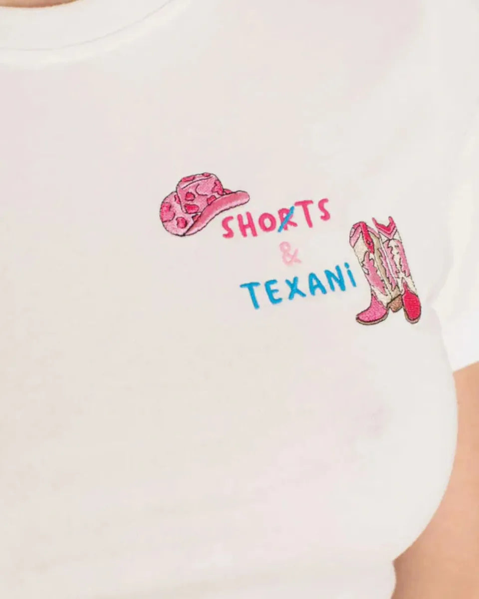 T-shirt con Ricamo Colorato "Shorts & Texani"-Mc2 Saint Barth-T-shirt-Vittorio Citro Boutique
