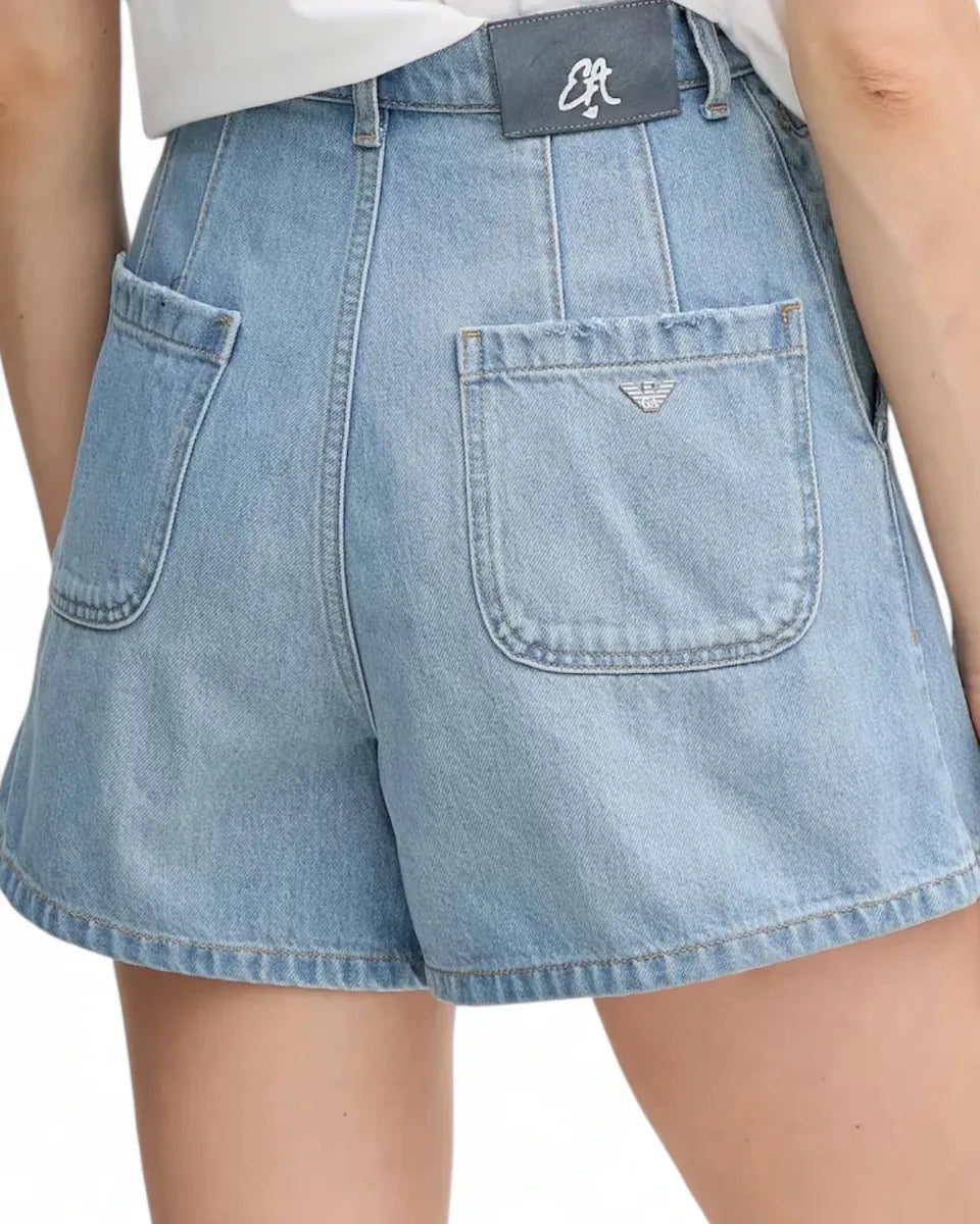 Shorts Vita Alta in Denim Effetto Used – Modello J77 Regular Fit-Shorts-Emporio Armani-Vittorio Citro Boutique