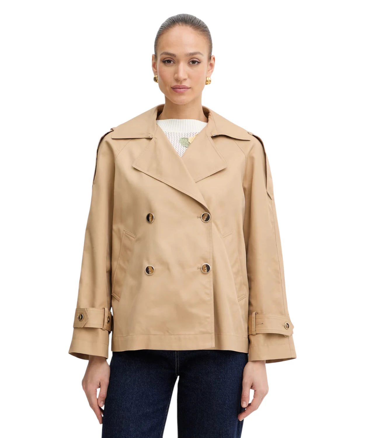 Trench court Twinset femme en coton élégant