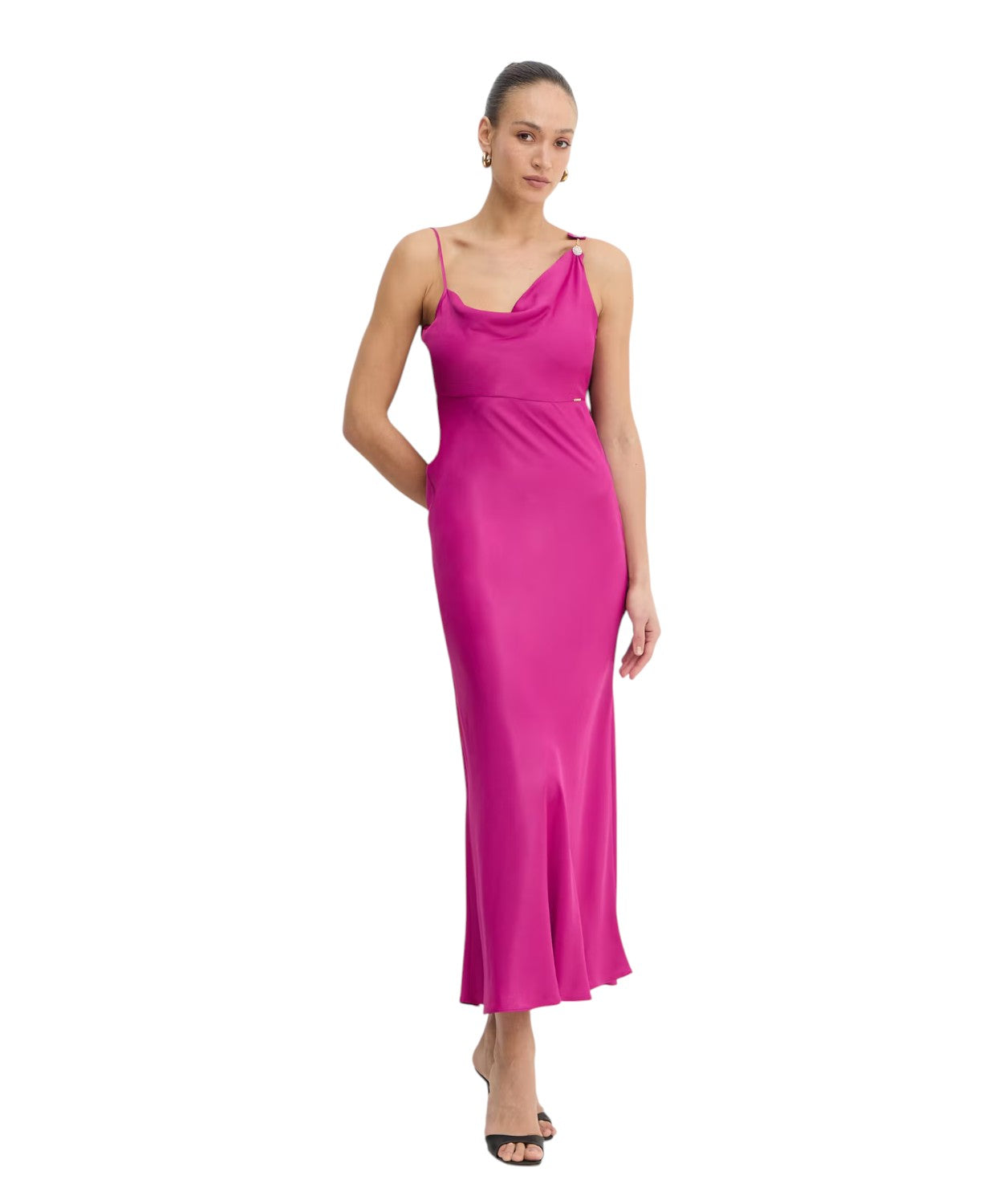 Twinset Robe Ajustée avec Bretelles Asymétriques