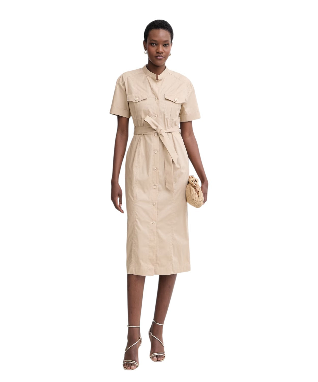 Robe Chemise Midi en Coton avec Élasthanne Twinset