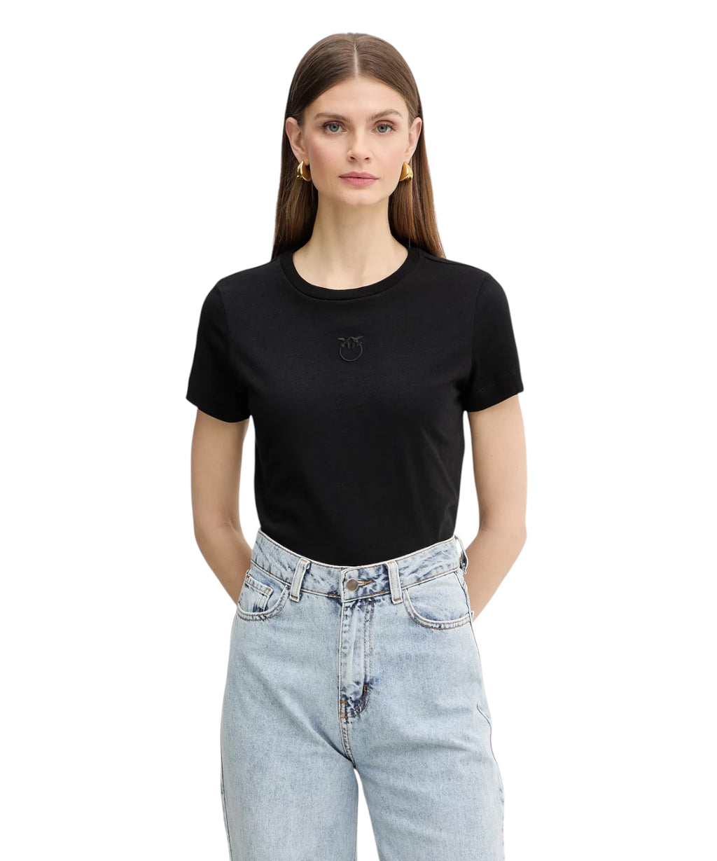 T-shirt PINKO Bussolotto en coton avec logo brodé