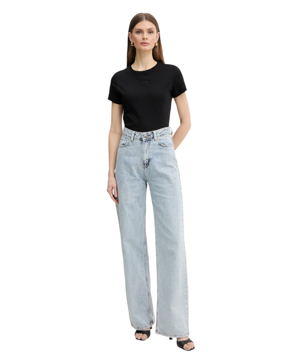 T-shirt PINKO Bussolotto en coton avec logo brodé