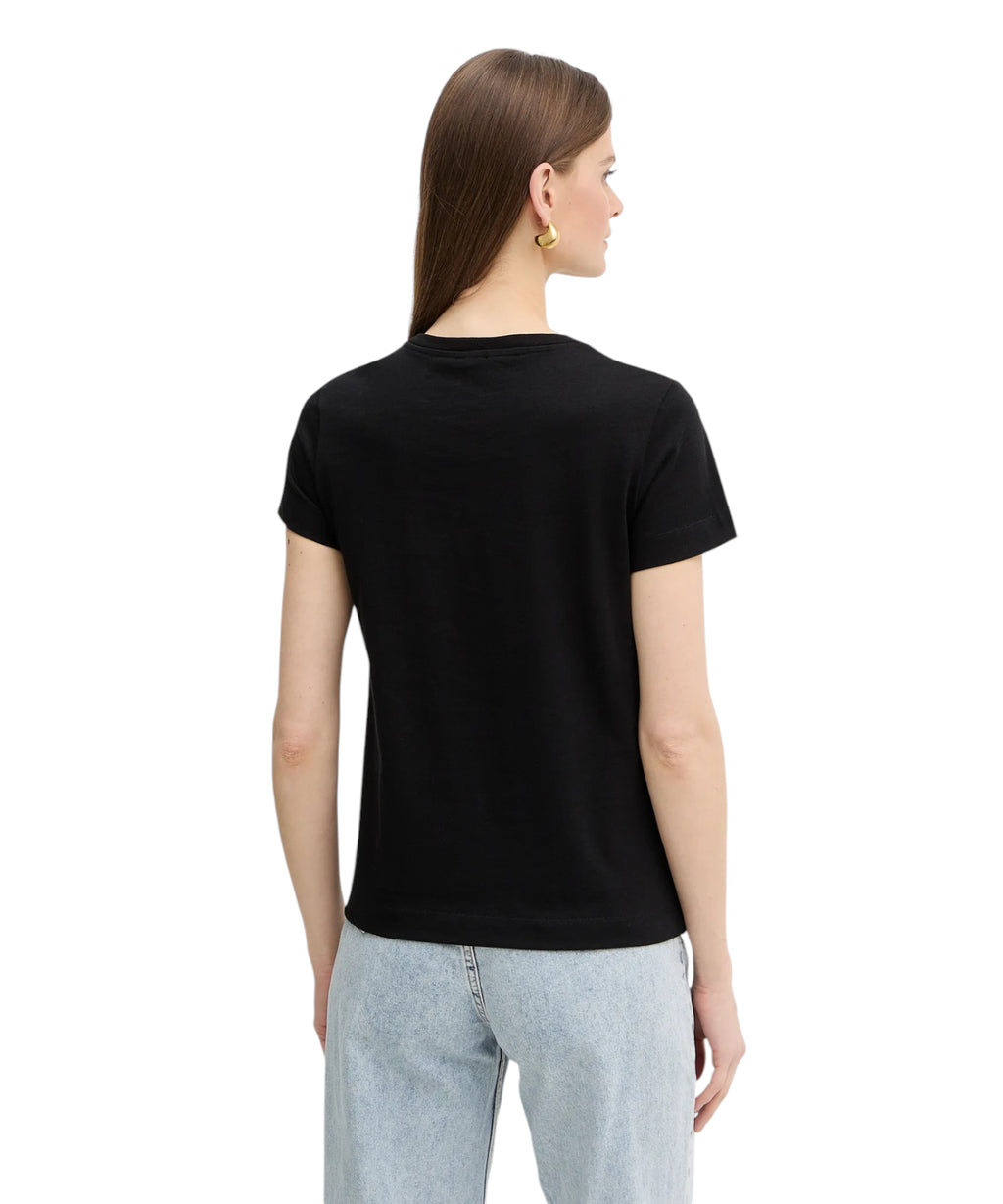 T-shirt PINKO Bussolotto en coton avec logo brodé