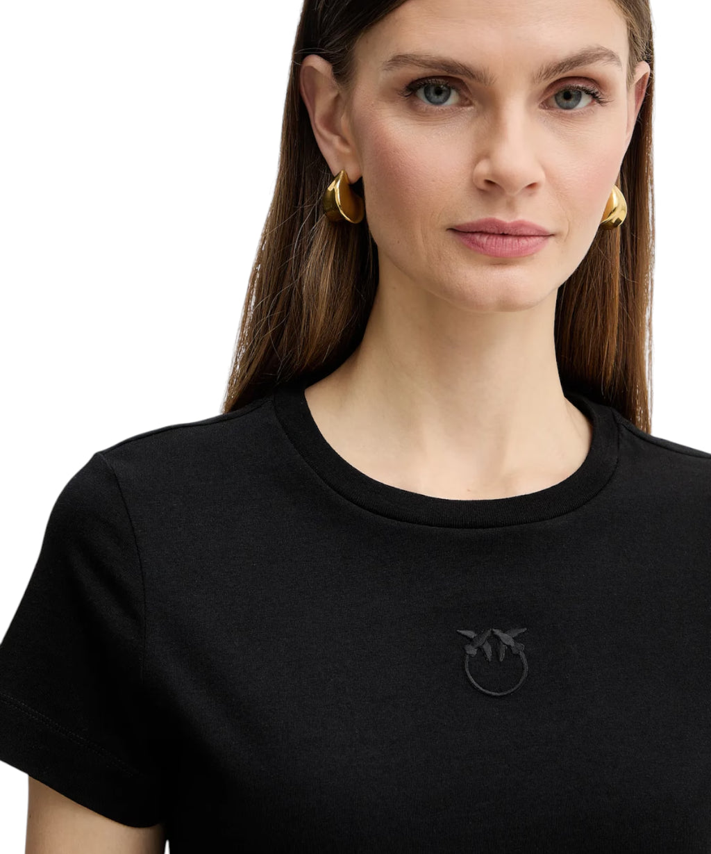 T-shirt PINKO Bussolotto en coton avec logo brodé