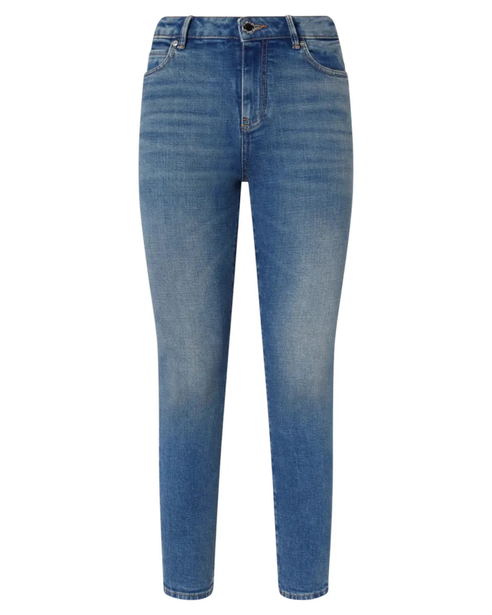 Jeans skinny cropped Sabrina in denim stretch lavaggio medio con logo Love Birds-Pinko-Jeans-Vittorio Citro Boutique