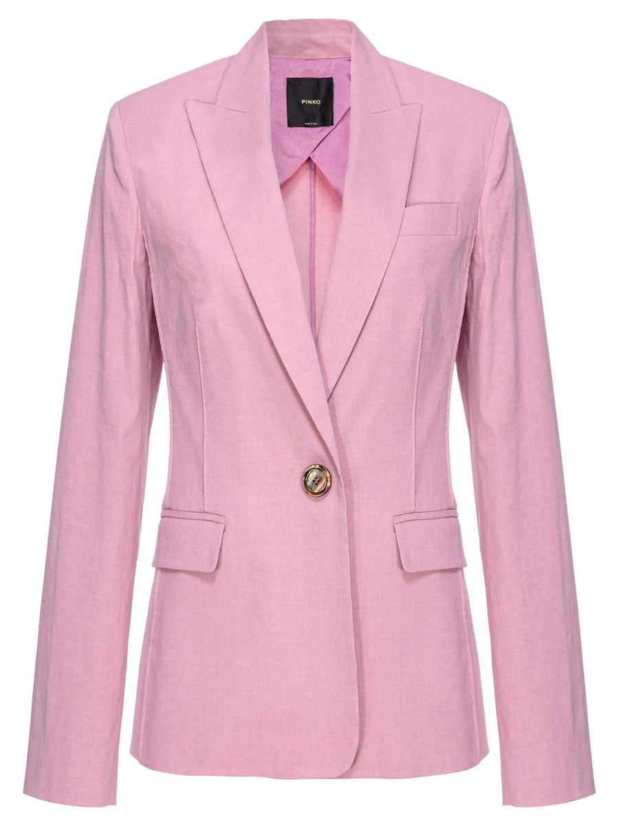 Blazer Monopetto Ghera in Lino Stretch-Pinko-Giacche-Vittorio Citro Boutique