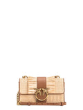 Mini Love Bag One Light in Rafia e Pelle-Pinko-Borse a spalla-Vittorio Citro Boutique