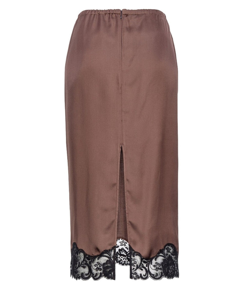 Gabbia gonna in satin con pizzo-Pinko-Gonne-Vittorio Citro Boutique