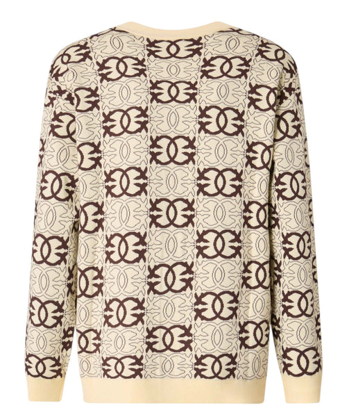 Cardigan Donna Pinko con Jacquard e Stampa All Over