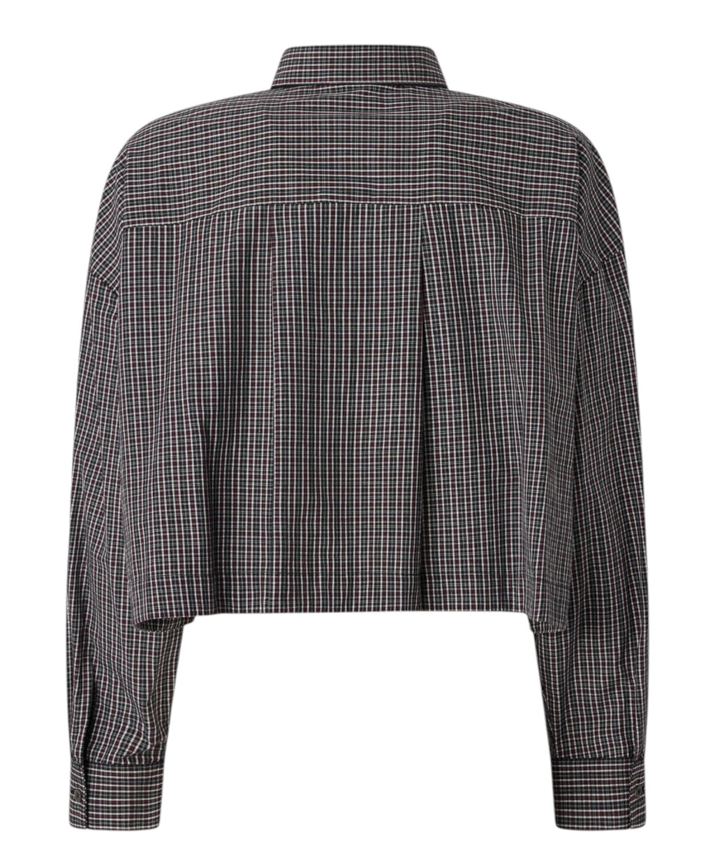 Camicia Crop Pinko Carlina in Cotone Tinto Filo