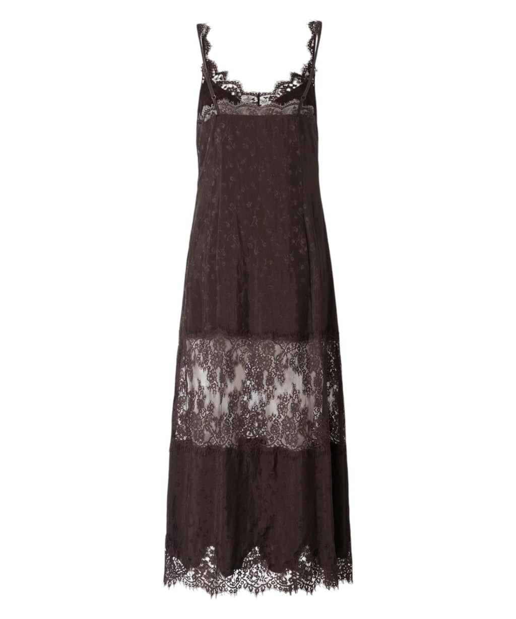 Robe Pinko Aster en crêpe jacquard avec dentelle