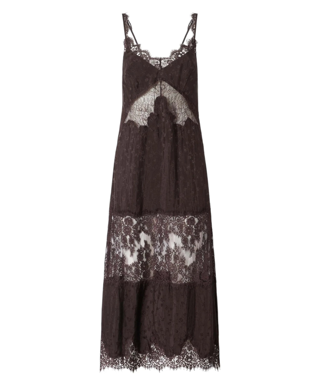 Robe Pinko Aster en crêpe jacquard avec dentelle