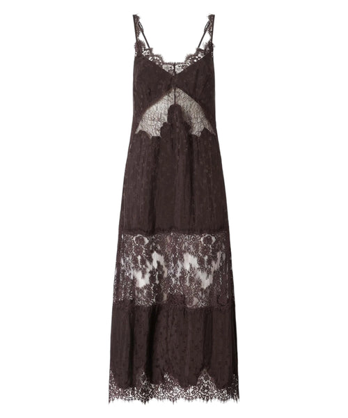 Robe Pinko Aster en crêpe jacquard avec dentelle