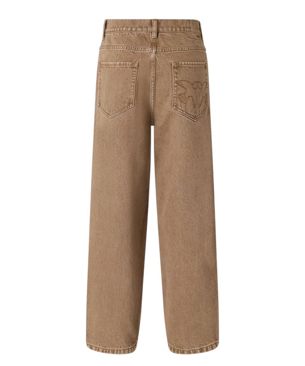 Pantaloni Pinko Egg Fit in Denim con Applicazioni