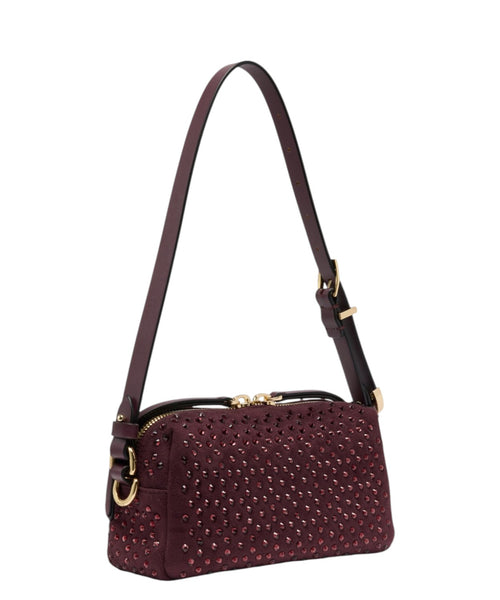Borsa Bauletto Mini Pinko in Suede con Strass
