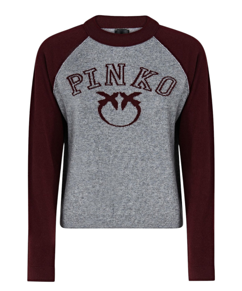 Maglione Pinko Amsterdam Bicolore con Logo
