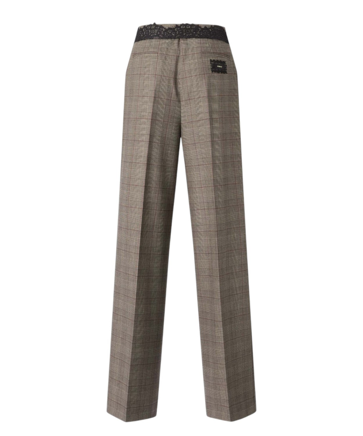 Pantaloni Pinko Plumeria Principe di Galles con Cinturino in Pizzo