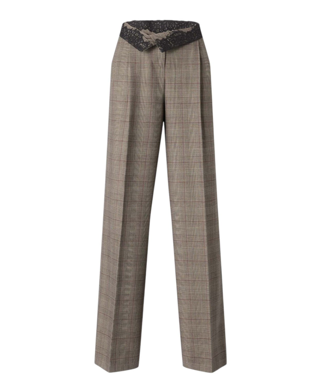 Pantaloni Pinko Plumeria Principe di Galles con Cinturino in Pizzo