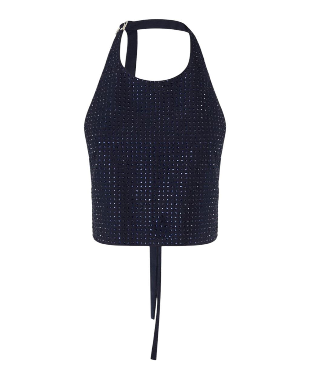 Top Pinko Arbaia Full Strass con Schiena Scoperta