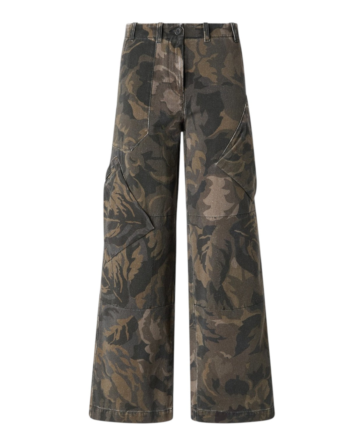 Pantaloni Pinko Haiku Camouflage Gamba Ampia