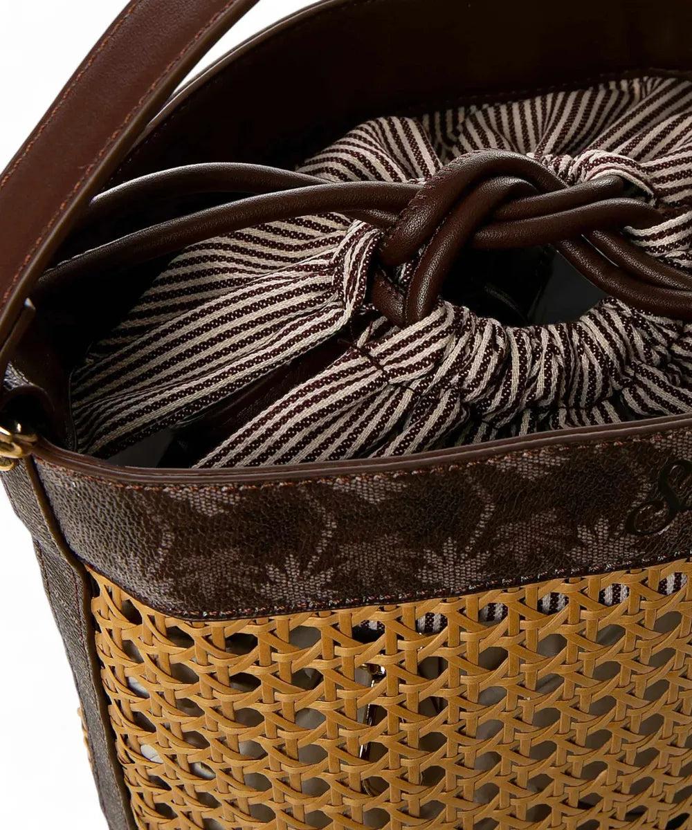 Borsa a Secchiello in Paglia Marrone con Tracolla-Mc2 Saint Barth-Borse a mano-Vittorio Citro Boutique