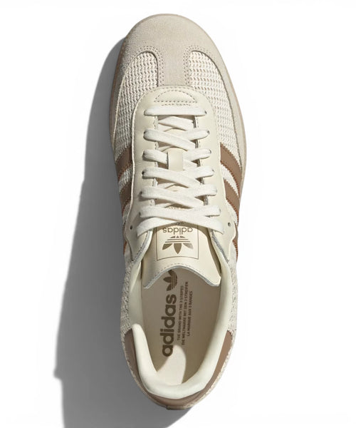 Baskets Adidas Samba OG crème blanc en mesh et suède