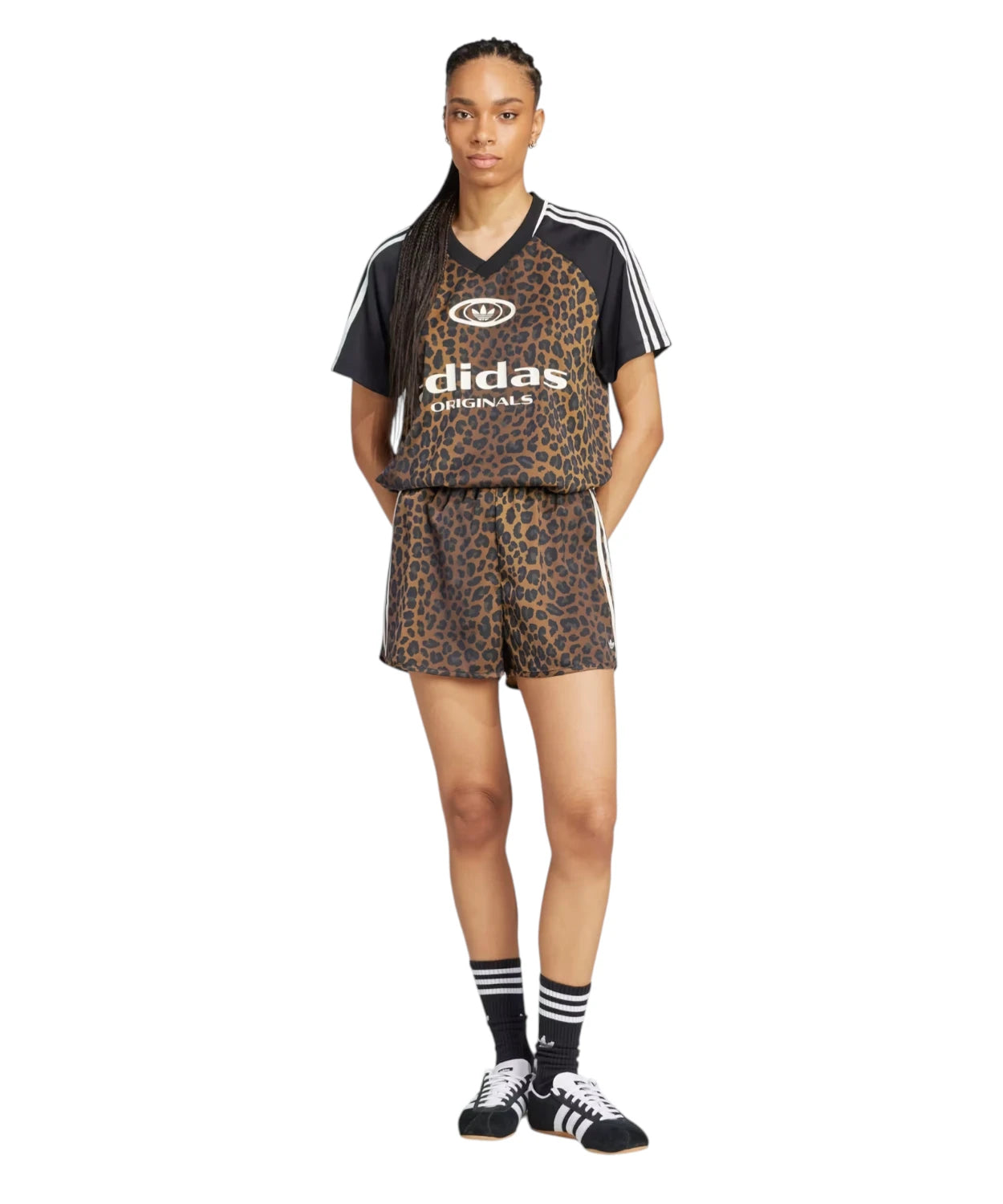Adidas Originals Shorts Satin Leopardati