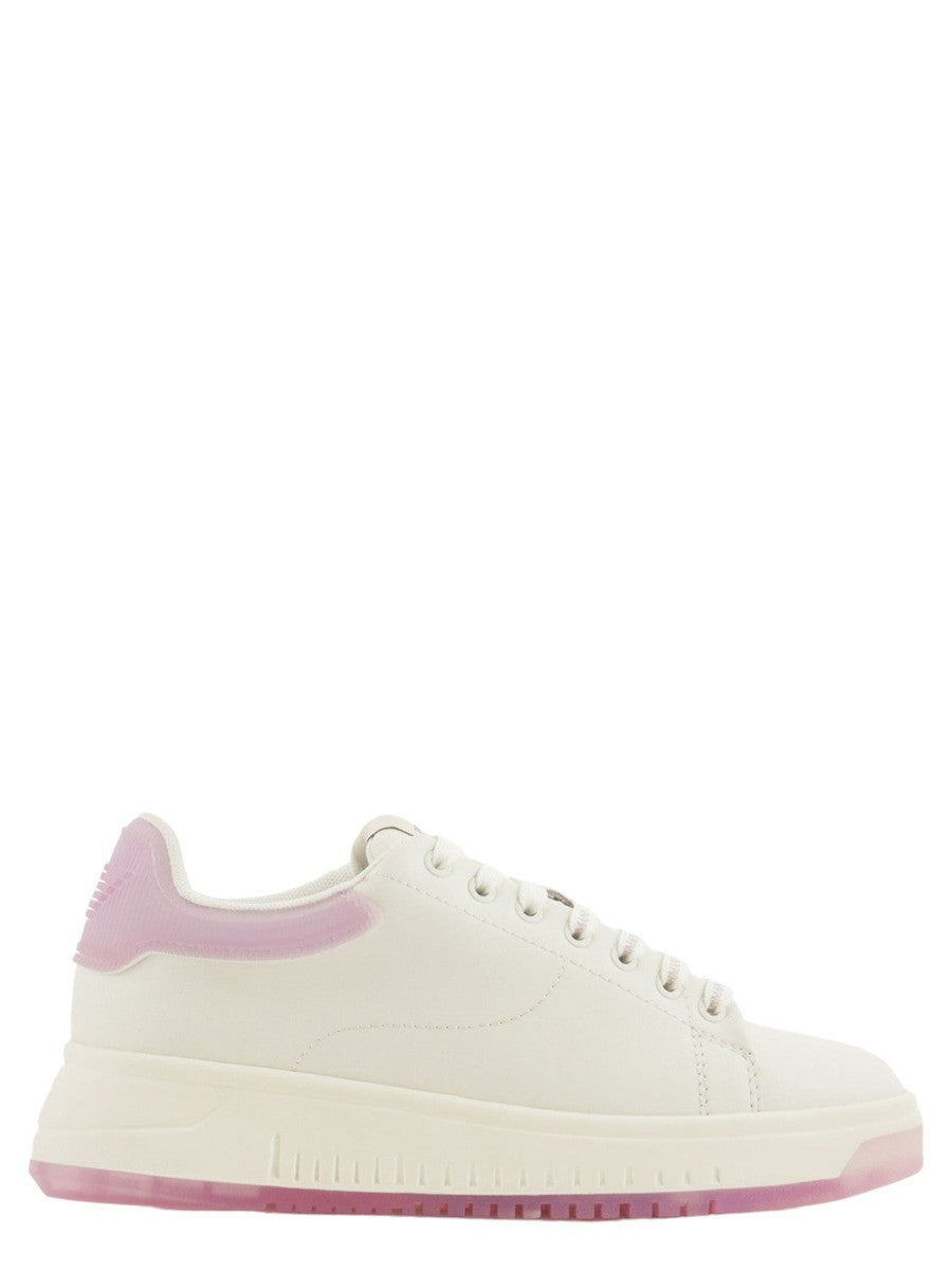 Sneakers in pelle con retro in gomma a contrasto-Emporio Armani-Sneakers-Vittorio Citro Boutique