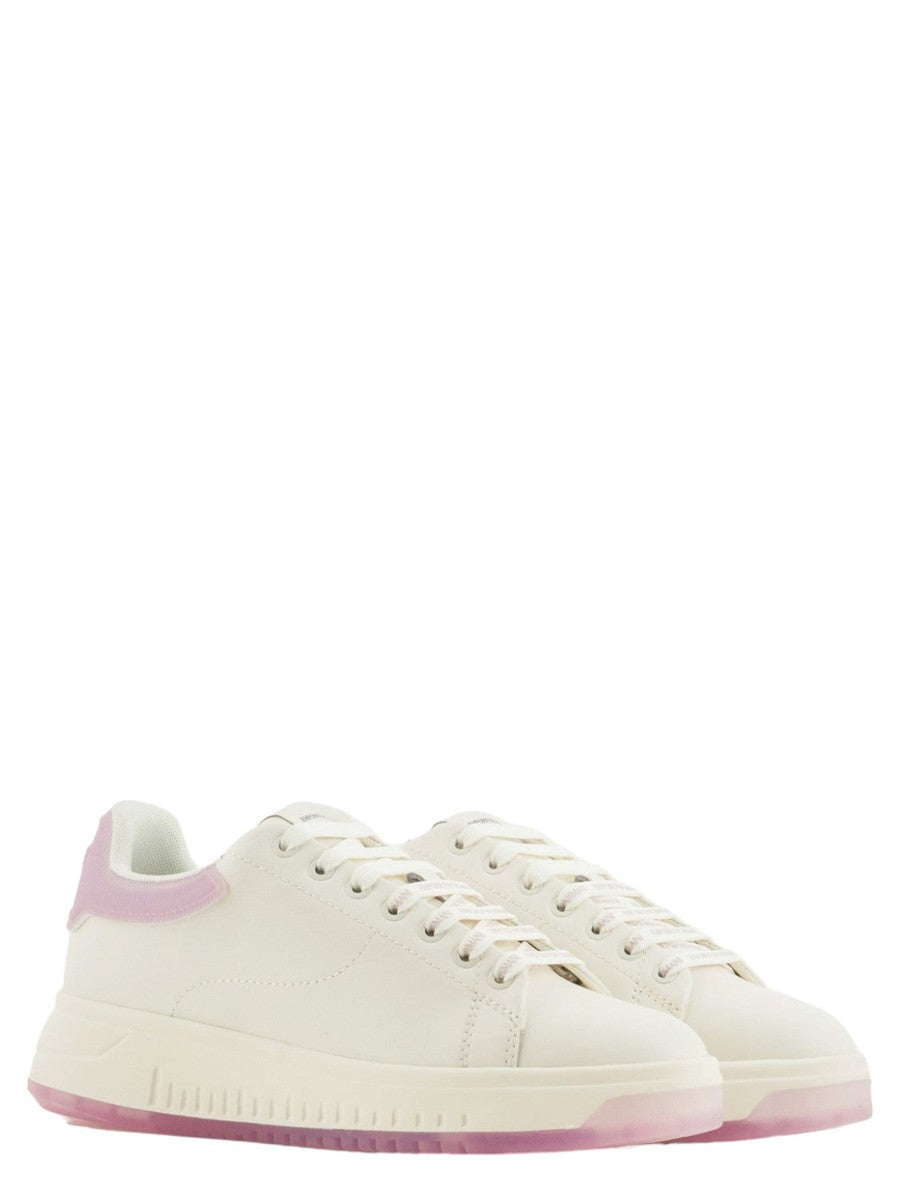 Sneakers in pelle con retro in gomma a contrasto-Emporio Armani-Sneakers-Vittorio Citro Boutique