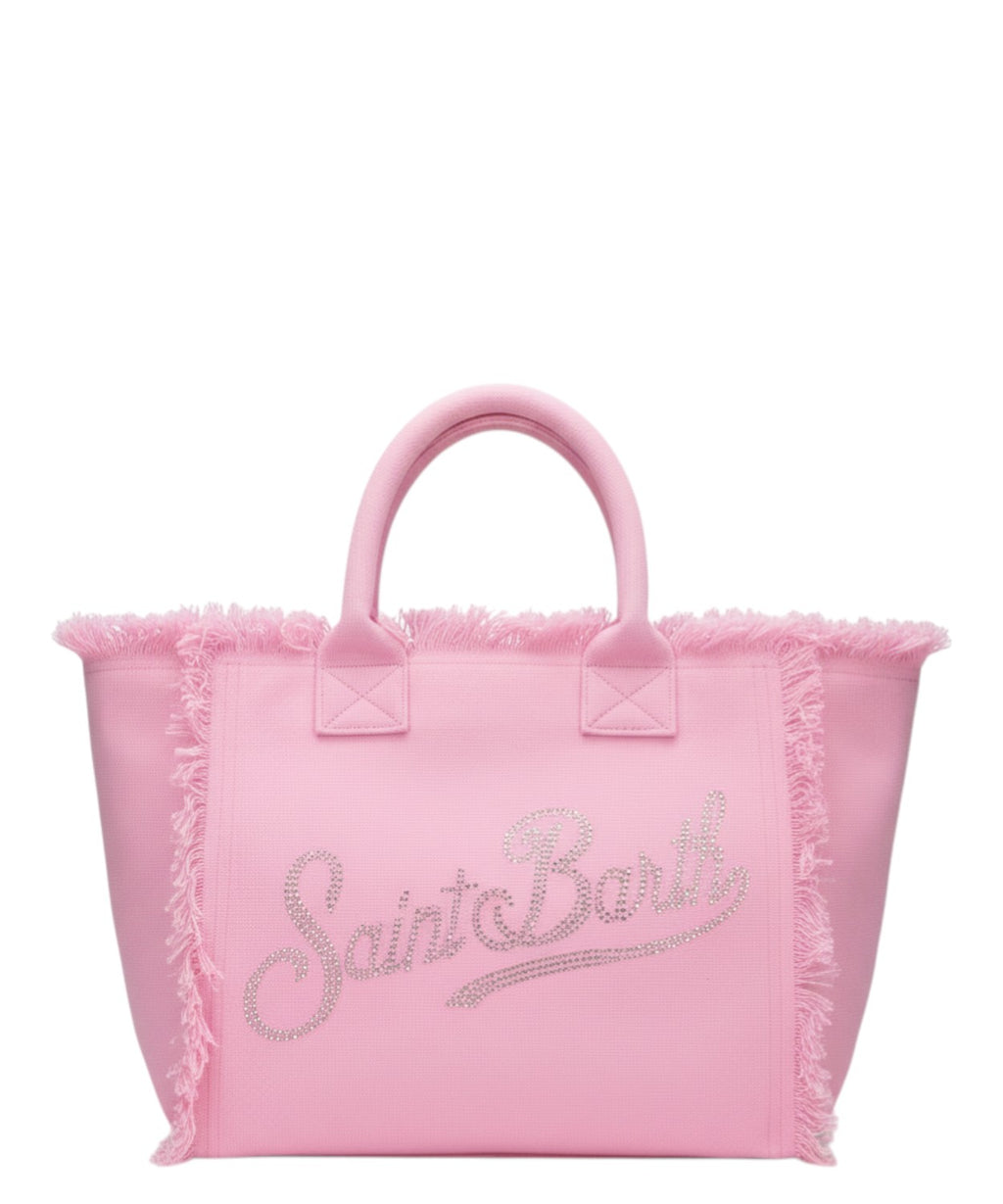 MC2 Saint Barth Vanity Bag en toile avec logo strass