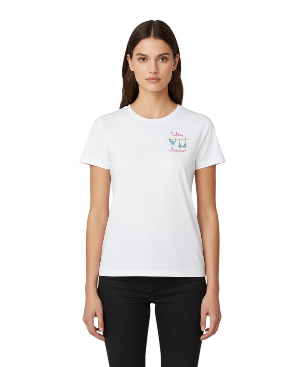 T-shirt Emilie MC2 Saint Barth avec broderie strass Bikini Obsession