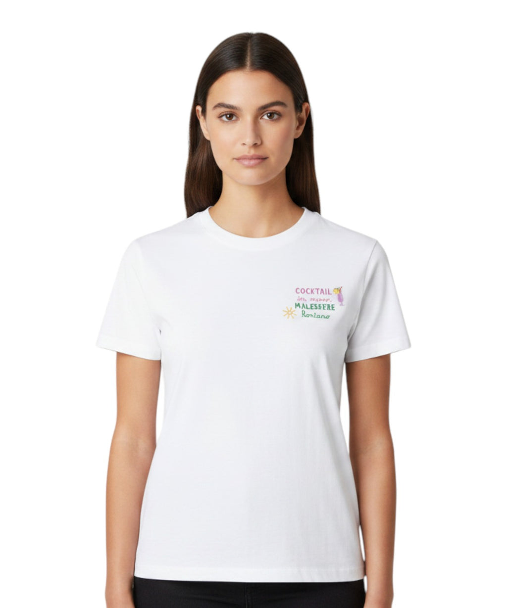 T-shirt Emilie MC2 Saint Barth avec broderie et charm appliqué