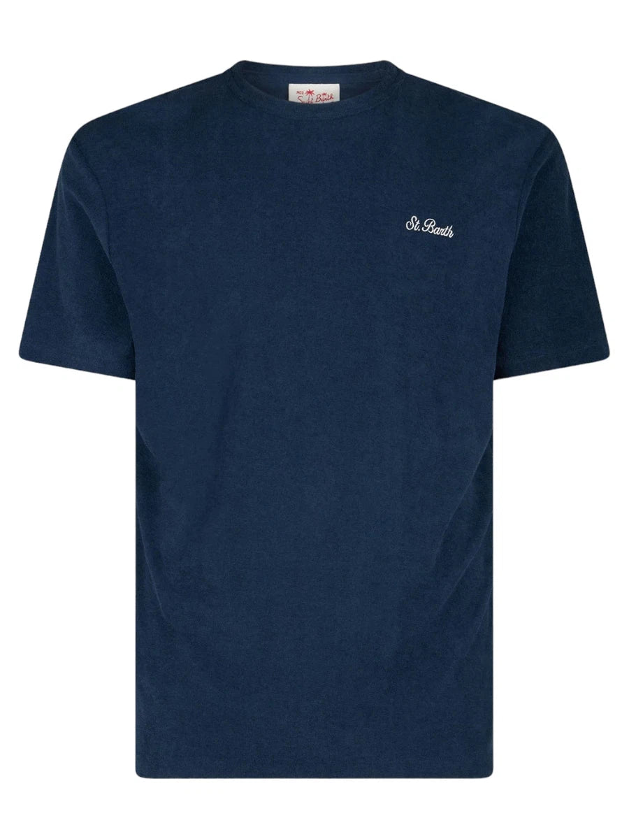 T-shirt Gary in Spugna con Ricamo St. Barth-Mc2 Saint Barth-T-shirt-Vittorio Citro Boutique
