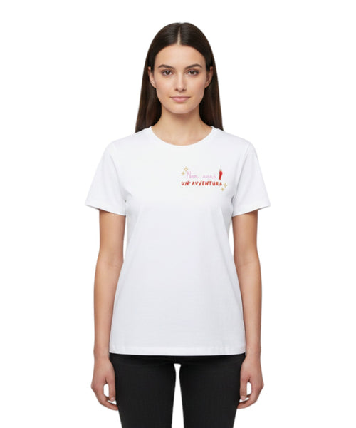 T-shirt Emilie MC2 Saint Barth avec broderie et corne appliquée