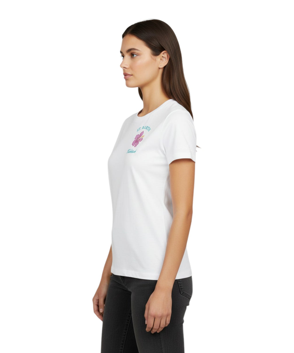 T-shirt Emilie MC2 Saint Barth avec broderie strass
