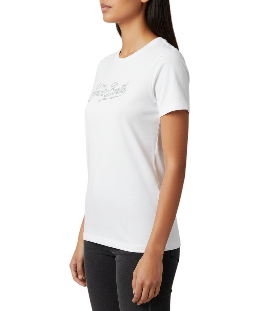 T-shirt femme MC2 Saint Barth avec logo en strass