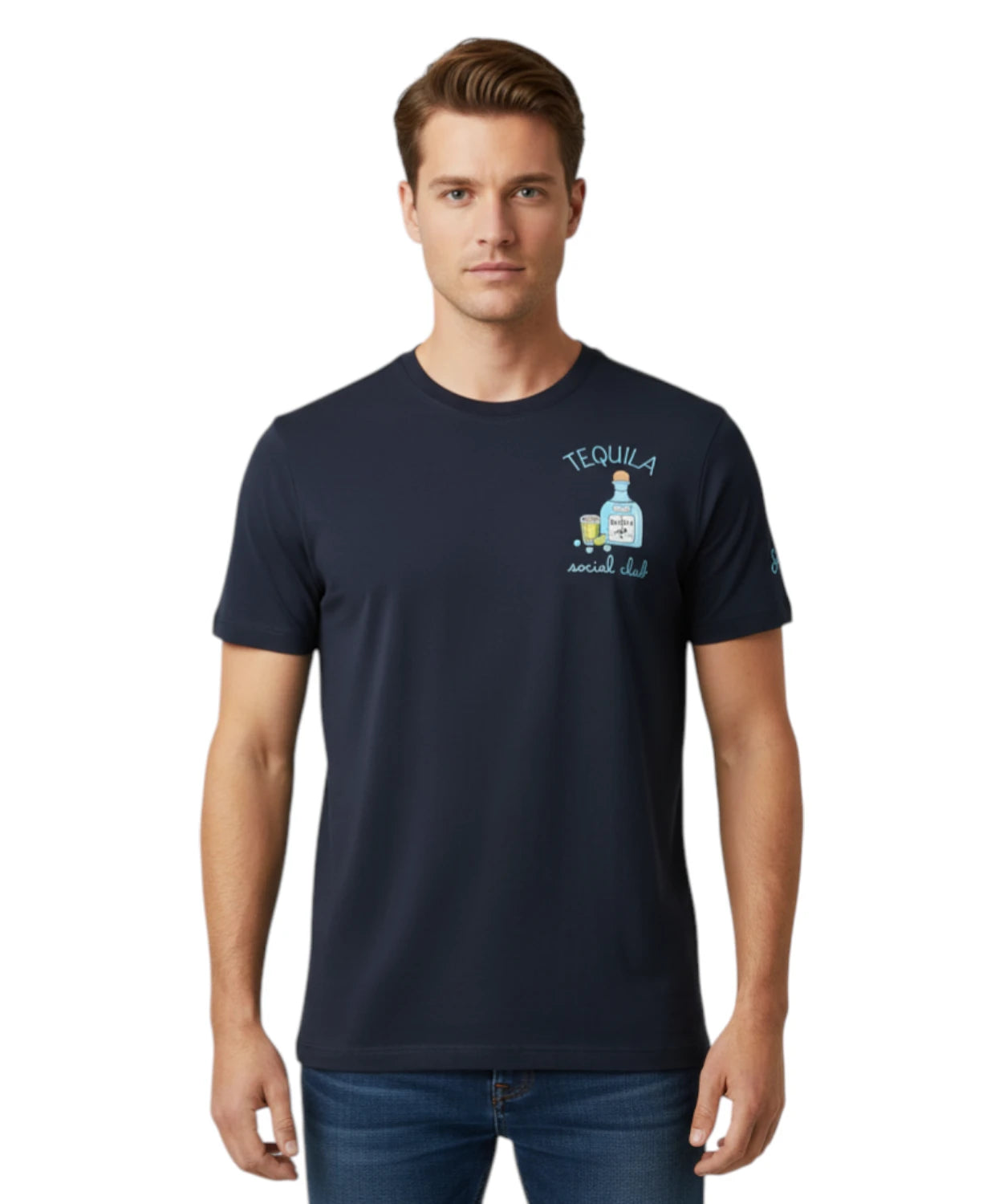 T-Shirt Uomo Portofino con Ricamo Tequila MC2 Saint Barth