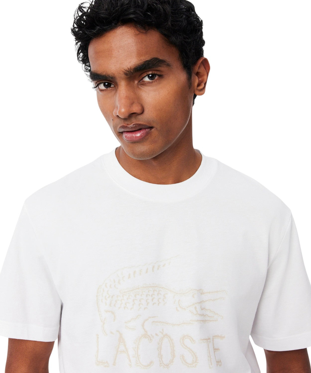 T-shirt en coton biologique Lacoste avec crocodile brodé