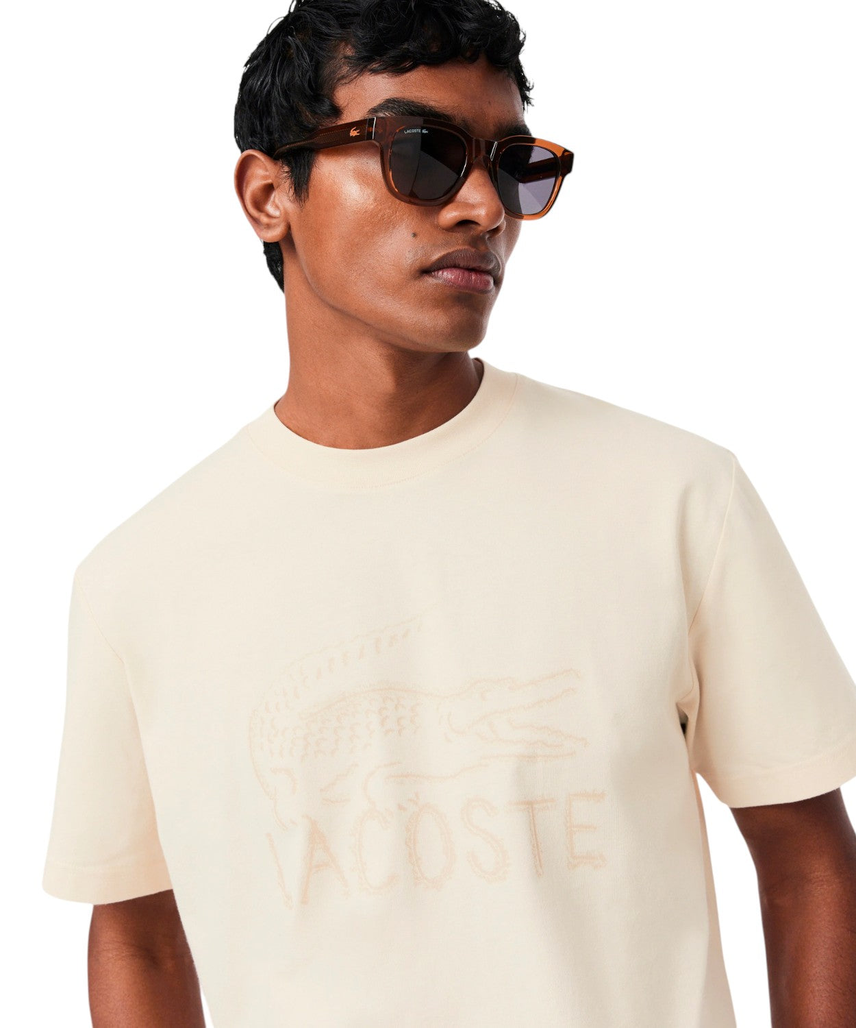 T-shirt en coton biologique Lacoste avec crocodile brodé