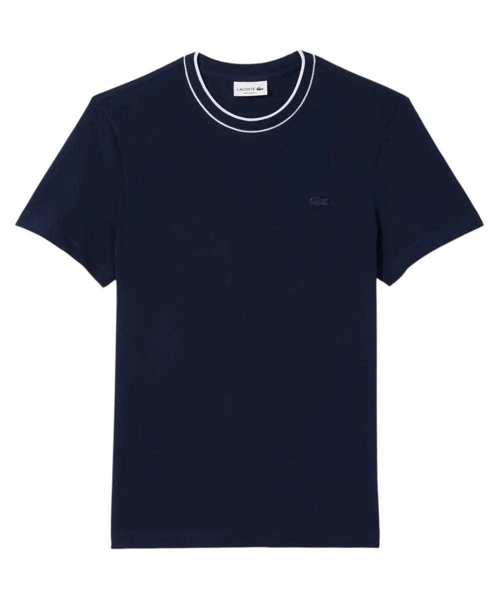 T-shirt Bianca in Piqué Elasticizzato-T-shirt-LACOSTE-Vittorio Citro Boutique