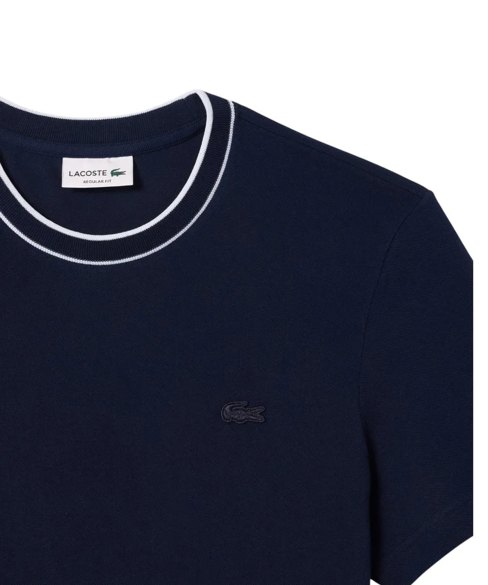 T-shirt Bianca in Piqué Elasticizzato-T-shirt-LACOSTE-Vittorio Citro Boutique