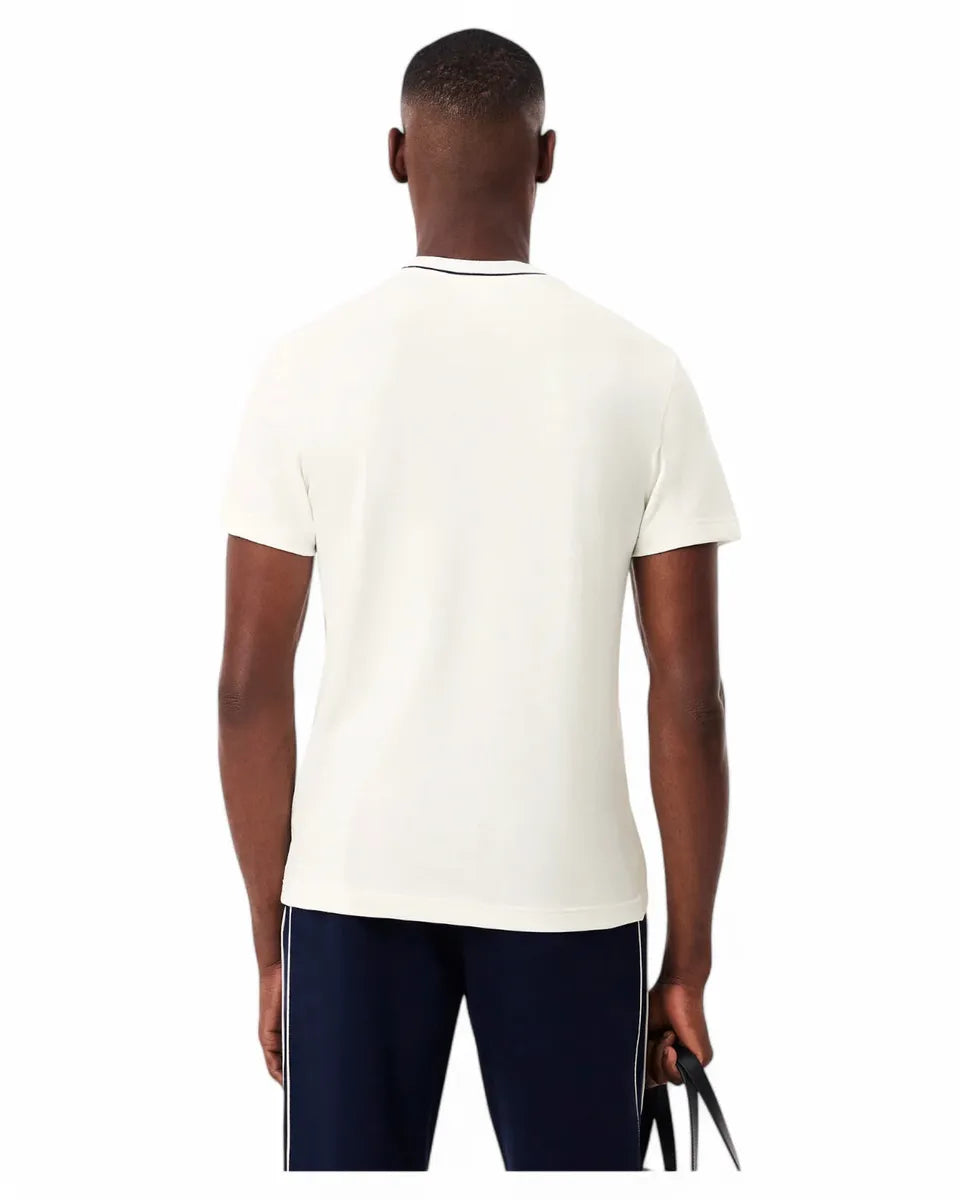 T-shirt Bianca in Piqué Elasticizzato-LACOSTE-T-shirt-Vittorio Citro Boutique